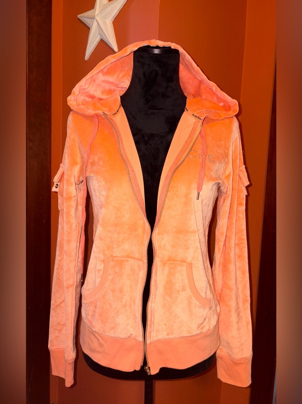 BCBG MAXAZRIA Y2K Vintage velour hoodie